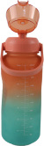 Motiverende waterfles 1000 ml  groen - oranje