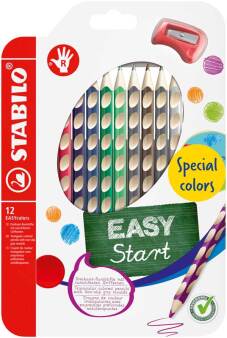 Kleurpotlood "EASYcolors" rechtshandig, set van 12 stuks (Blister)