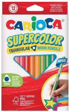 Crayon de couleur "Supercolor Maxi" triangular, set de 12 pièces (Blister)