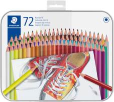 Crayon de couleur hexagonal, 72 pièces en boîte métal, sans bois