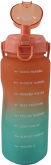 Motiverende waterfles 2200 ml groen - oranje